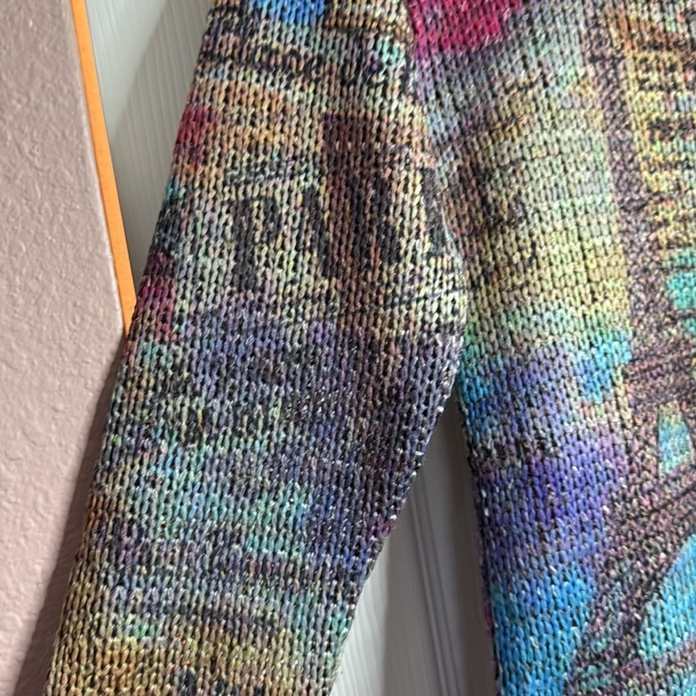 Chichkoyan France Colorful Graphic Knit Sweater Size 2 - Picture 3 of 9